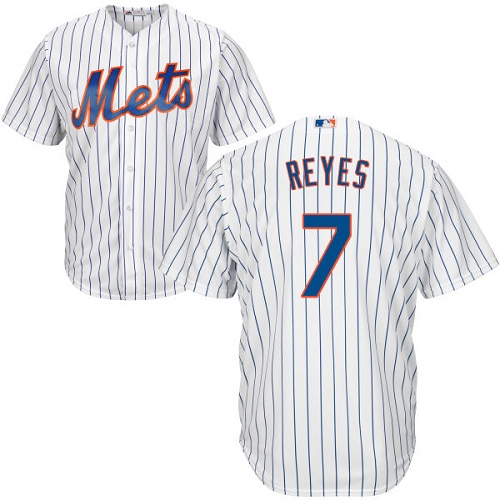 Mets #7 Jose Reyes White(Blue Strip) Cool Base Stitched Youth MLB Jersey - Click Image to Close